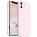 AOTESIER Vloeibaar siliconen iPhone 11-hoesje, slanke pasvorm, volledige bescherming, schokbestendig, compatibel met iPhone 11, anti-kras en vingerafdruk, basic, valbescherming, roze (krijt)