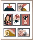 Atmosphera Collage fotolijst - 7 foto's - 10x15 cm - Hout - Beige/Wit - 42x52 cm