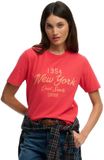 Superdry Beach Club Relaxed T-shirt Dames Vintage Wash Red