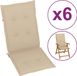 vidaXL Tuinstoelkussens Hoge Rug Beige 6 Stuks 120x50x3 cm Polyester