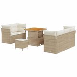 vidaXL Tuinbank Set 8-st 5-Aantal zitplaatsen Beige en Crème