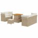 vidaXL Tuinbank Set 8-st 5-Aantal zitplaatsen Beige en Crème
