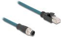 Delock M12 8-pins A-gecodeerd (m) - RJ45 (m) industriële netwerkkabel | CAT5e | PUR | 0,50 meter