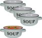 Excellent Houseware Bols à soupe/bols de service - 4x - porcelaine - D13 x H7 cm - vert menthe