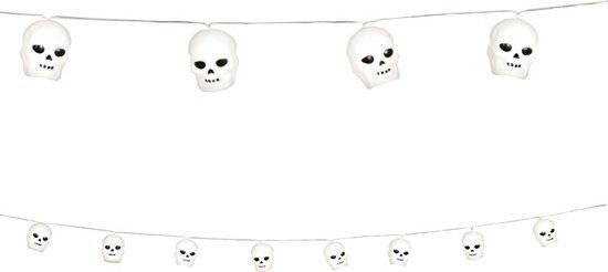 Fiestas Guirca LED Licht Slinger Skelet - Halloween Decoratie - 2.20 m - Wit