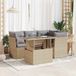 Maison Exclusive - Ensemble de meubles de jardin 5 pièces avec canapé et coussins, beige, en polyrotin