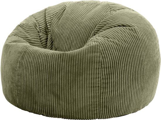 icon Zitzak Fauteuil Kingston - Ribfluweel - Saliegroen