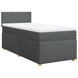 vidaXL Boxspringbed met matras, donkergrijs, 120x190 cm, gestoffeerd