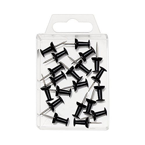 Wedo 54101 pinspelden diabolo-vorm in doorzichtige doos, 20 stuks, zwart