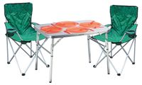 Aluminium set de 3 pièces pratique pour le camping : table de camping + 2 chaises de pêche