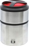 CAO Lunchbox, geïsoleerd, dubbel 1,5 l, voor kamperen en wandelen, volwassenen, uniseks, rood, hoogte 18,2 cm