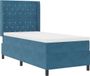 vidaXL Boxspringbed met matras, blauwe LED-verlichting, 100 x 200 cm, fluweel