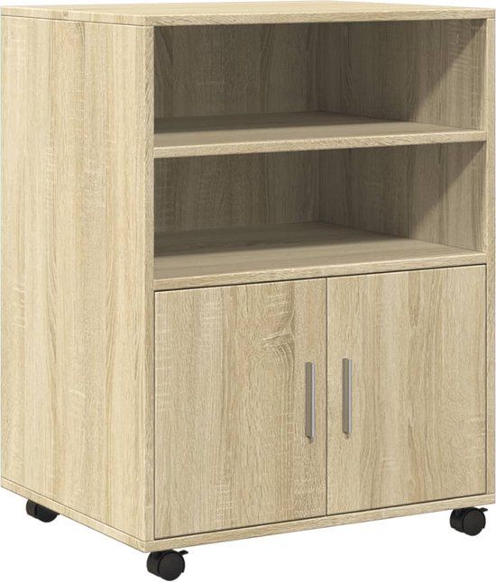 vidaXL Rolkast 60x48x81 cm bewerkt hout sonoma eikenkleurig
