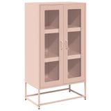 vidaXL Hoge kast - 68x39x123 cm - Staal - Roze