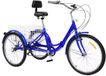 Happiq Opulence Driewieler Zico - 7 vitesses - Vélo pour adultes et seniors - 24 pouces - Tricycle pliable - Avec panier - Frein avant - Bleu