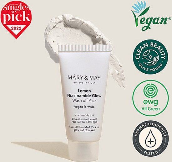 Mary & May Lemon Niacinamide Glow Vegan Wash off Pack 30g
