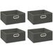 5Five Opbergmand - 4x - 14 liter donkergrijs - linnen - 31 x 31 x 15 cm