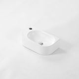 QeramiQ Pure Fontein - 40x22x12cm - Links - Glad - halfrond - 1 kraangat - Keramiek - Wit Glans