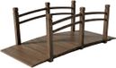 Merkloos / Sans marque Relaxdays Tuinbrug met leuning, dennenhout, voor tuinvijver, 55 x 150 x 67 cm (h x b x d), 150 kg, houten brug, bruin