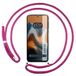 Tumundosmartphone Transparante beschermhoes voor Motorola Moto G34 5G, met koord, fuchsia
