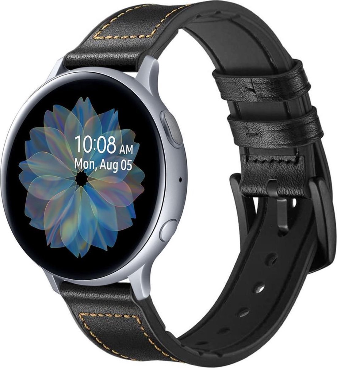 imoshion lederen bandje voor de Galaxy Watch 40/42mm / Active 2 42/44mm - Zwart