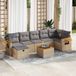 Maison Exclusive - Ensemble de meubles de jardin 8 pièces avec canapé et coussins, beige, en polyrotin