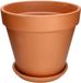 KOTARBAU® Terracotta Bloempot - Plantenpot met Schotel en Afvoergat ⌀ 35 cm Bloempot - 30 cm hoog - Ongeglazuurd Keramiek - Terracotta