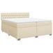 vidaXL Boxspringbed met matras, crème, 200x200 cm, stoffen bekleding