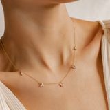 Hey Happiness Vlinder Ketting Dames - 925 Sterling Zilver 18K Goud Verguld - Zirkonia Hanger Ketting - Verstelbaar 42+5 cm - Hypoallergeen - Goud