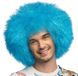 Boland Pruik Sugar neonblauw Oranje, Neon Krullen Kort Vrouwen Clown
