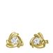 Lucardi Dames Oorbellen swirl met zirkonia - Oorbellen - Cadeau - 14 Karaat Goud - Geelgoud
