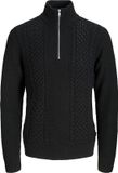 JACK&JONES JJPAUL KNIT HALF ZIP Heren Gebreide trui Zwart M