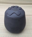 Mini Urn Keramiek Pootafdruk Kat Zwart
