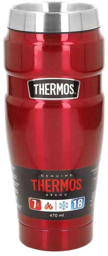 Thermos Stainless Steel 470ml Glas Rood