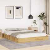 vidaXL Bedframe - zonder matras - 140x200 cm - massief hout - eiken