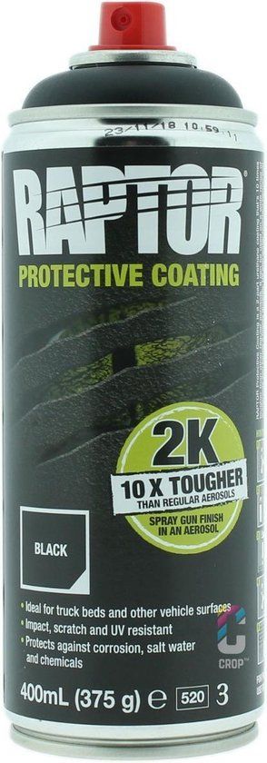 Raptor Liner 2K Bedliner Verf ZWART spuitbus
