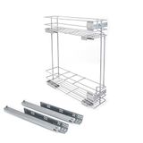 Emuca Flessenrek uitschuifbaar Supra met zachte sluiting, Module 150mm, Grijs metallic geschilderd, Staal