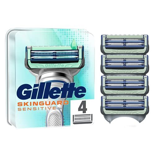 Gillette SkinGuard scheermesjes voor heren, met aloë vera, gevoelige huid, 4 reservemesjes