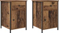 vidaXL Nachtkastje - Set van 2 - Bewerkt Hout - Oud Hout - 40 x 42 x 60 cm