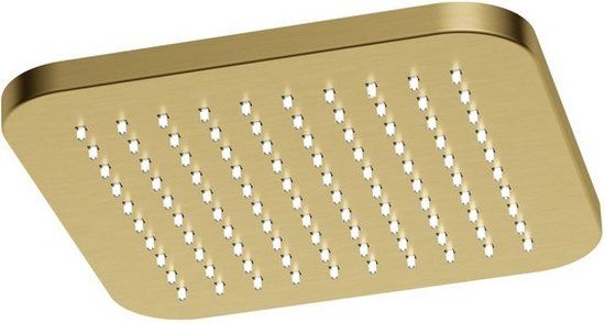 Hotbath Gal Hoofddouche Vierkant 22 cm Geborsteld Messing PVD