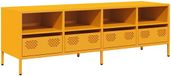 vidaXL Tv-meubel 135x39x43,5 cm koudgewalst staal mosterdgeel