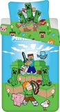 Minecraft Dekbedovertrek Outdoor Mobs - 140 x 200 cm - Katoen