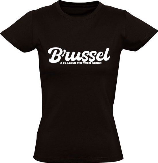 Sol's Brussel is de mooiste stad van de wereld! Dames T-shirt - Zwart - XL