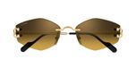Cartier Ct0620s Lunettes de soleil unisexe or géométrique or 56mm