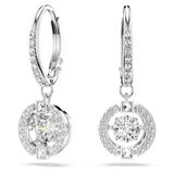 Swarovski Swarovski Sparkling Dance Oorhangers, Ronde slijpvorm, Wit, Rodium toplaag