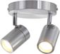Mexlite Staalkleurige 2-lichts spot Upround 2487ST