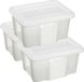 Sunware Set van 3 Opslagboxen Kunststof 24 Liter Transparant 42 x 33 x 22 cm met Afsluitbare Deksel