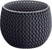 Prosperplast Plantenpot/bloempot kunststof dia 14.5 cm en hoogte 11 cm antraciet grijs