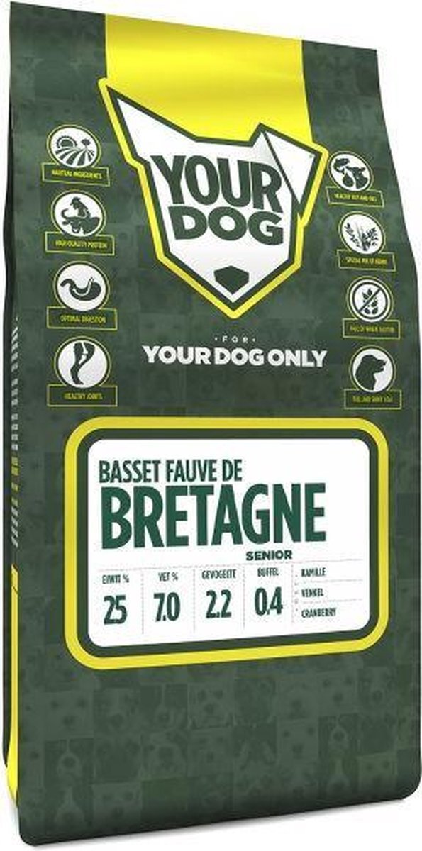 Yourdog Senior 3 kg basset fauve de bretagne hondenvoer