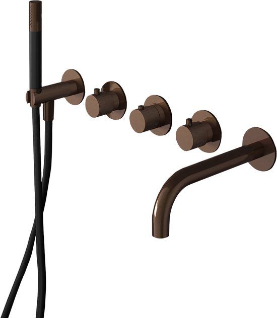 Hotbath Cobber Bad- en Douchethermostaat Inbouw Verouderd Messing